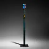 Bertil Vallien, Head 8 (087-0355), 1996, painted wood, cast and polished glass, steel