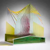 Carol Cohen, Darwin, 2004, painted glass and wood