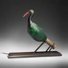 Preston Singletary, Oyster Catcher Rattle, 2003, hand-blown and sand-carved glass