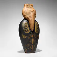 Preston Singletary, Standing Eagle, 2011, hand-blown and sand-carved glass