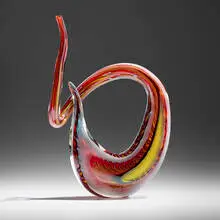 Lino Tagliapietra, Fenice, 2013, hand-blown glass, partial battuto and inciso surface