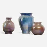 Pewabic Pottery, Collection of three vases