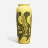 Tall Ivory Jewel Porcelain vase with stylized lily of the valley by Charles S. Todd for Rookwood Pottery, sold Jun 2023