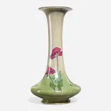 Roseville Pottery, Decorated Pauleo floor vase with poppies