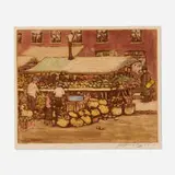 Edward Timothy Hurley, Thanksgiving Eve, lithograph in colors