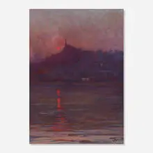 R. Bruce Horsfall, Sunset View of Mt. Adams from across the Ohio River, 1897, gouache on paper