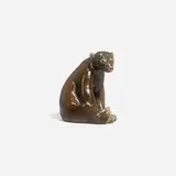 Louise Abel for Rookwood Pottery, Nubian Black production Honey Bear paperweight