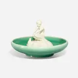 Louise Abel for Rookwood Pottery, Production low bowl with nude flower frog