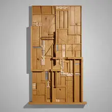 Abe Ajay, Construction #1185, 1985, wood, metal, polyester resin