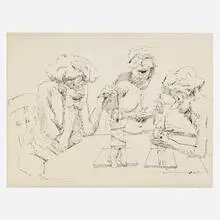 Untitled by John Altoon, 1966, ink on illustration board, sold Oct 2022