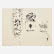 John Altoon, Untitled, c. 1965, ink on illustration board