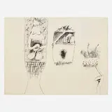 John Altoon, Untitled, c. 1965, ink on illustration board