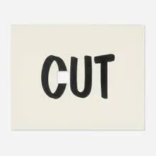 Cut Out by Kay Rosen, 1993, lithograph on paper, sold Oct 2022