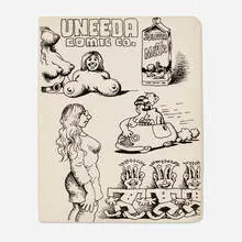 Untitled (Uneeda Comic Co.) by Robert Crumb, 1966-1970, pen on paper, sold Oct 2022