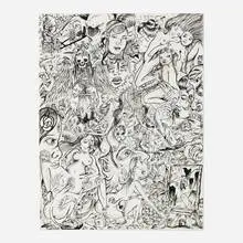 Dr Lakra, Untitled (Diablo Luchador), 2003, ink on paper