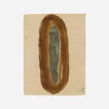 Acharya Vyakul, Shivakriti (Shaligrama), 1995, cow dung on paper