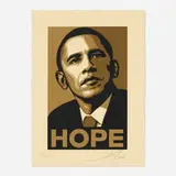 Obama Hope Gold (from the Artists for Obama portfolio) by Shepard Fairey, 2009, screenprint in colors on Coventry 320 gm, sold Oct 2022