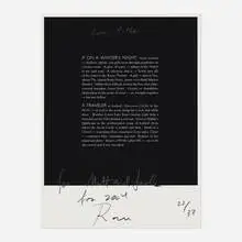 If on a Winter's Night... by Roni Horn, inkjet print on paper, sold Oct 2022