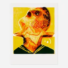 Dana Schutz, Bird in Throat, 2011, woodcut in colors