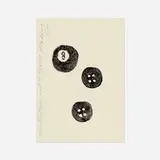 Donald Sultan, Two Buttons and an Eightball, 1997, watercolor on paper