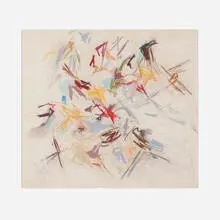 Untitled by Mercedes Matter, pastel on paper, sold Oct 2022