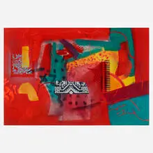 Jade Lake by Lamar Briggs, mixed media on paper, sold Oct 2022