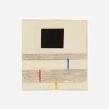 Untitled by Burgoyne Diller, c. 1960, collage, graphite and colored pencil on paper, sold Oct 2022