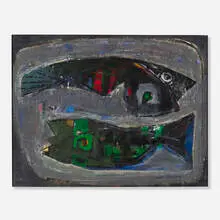 Untitled by James Lechay, gouache on paper, sold Oct 2022