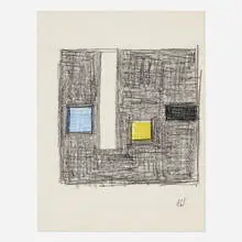 Untitled by Burgoyne Diller, 1961, graphite and colored pencil on paper, sold Oct 2022