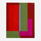 Josef Zenk, Shaft of Blue, oil on Masonite