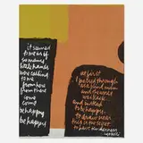 it seemed to me as if (from Words of Ugo Betti) by Corita Kent, 1965, screenprint in colors on 3M art fabric, sold Oct 2022