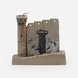 Banksy, Walled Off Hotel Souvenir (Watchtower), 2019, hand-painted resin sculpture with West Bank Separation Wall base
