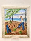 Stewart Wheeler, Men Planting, Oil on canvas