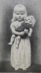 James Ormsbee Chapin, Little Girl with Doll, circa 1940, Pencil signed