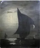 Full Moon by American School, Oil on canvas, offered Aug 2023