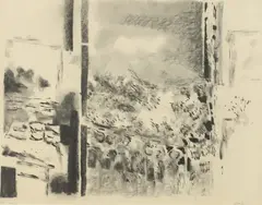 Reginald Pollack, Abstract Landscape, Charcoal