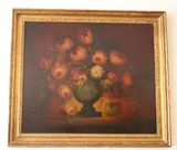 Bouquet of Summer Flowers by American School, Oil on canvas, sold Aug 2023