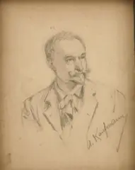Adolf Kaufmann, A Friend's Portrait, Graphite drawing