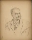 Adolf Kaufmann, A Friend's Portrait, Graphite drawing