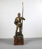 Hans Müller, Saint George and the Dragon, Patinated bronze statue