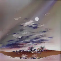 Emilio Bolinches, Luna Llena, 1992, Airbrush and acrylic on a fiber board
