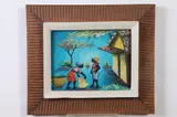 Haitian School, Two Black Women, Oil on board