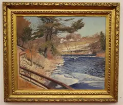 Leon Foster Jones, A River Landscape, Oil on canvas, signed lower left