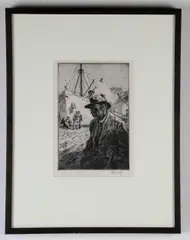 Martin Lewis, The Roustabout, 1916, Pencil Signed