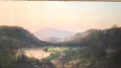 Scottish School, A Landscape with a fishing boat, Oil on canvas