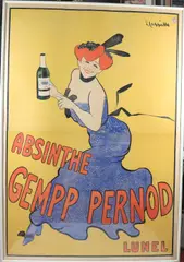 Leonetto Cappiello, Absinthe Gempp Pernod -- Lunel Poster, circa 1908, He was the first poster artist to use bold figures popping out of black backgrounds, a startling contrast to the posters early norm