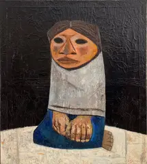 Eduardo Kingman, Seated Girl, 1965, Oil on canvas