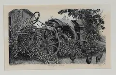 Grace Albee, Entangled Tractor, 1945, Pencil titled, dated and signed at base