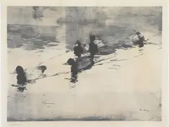 Waterfowl by Frank Weston Benson, Lithograph, sold Sep 2023