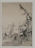 Ernest Stephen Lumsden, A Jodhpur Gate, 1913, Etching, printed in brownish ink